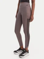 Legginsy - adidas Legginsy Optime Workout 3-Stripes KE7530 Szary Slim Fit - miniaturka - grafika 1