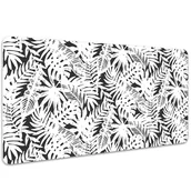 Podkładki na biurko - Podkładka na biurko Liście w czerni i bieli 100x50 cm - miniaturka - grafika 1