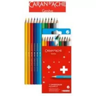 Przybory szkolne - Carandache Kredki ołówkowe akwarelowe CARAN DACHE Swisscolor 12 kolorów kartonowe pudełko - miniaturka - grafika 1