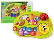 Zabawki interaktywne dla dzieci - Kolorowe Pianinko organki Gąsieniczka dźwięki +6M - miniaturka - grafika 1