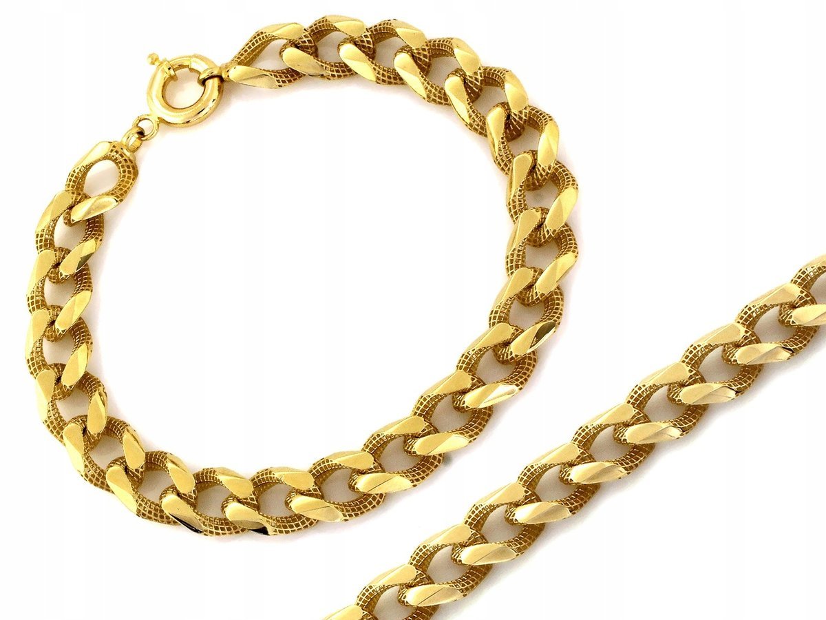 Złota bransoletka damska pancerka łańcuszkowa próba 585 14k waga 9.26g r20