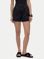 Spodenki damskie - Vero Moda Szorty jeansowe Zuri 10279493 Czarny Regular Fit - miniaturka - grafika 1