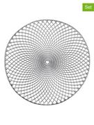 Obrusy i serwetki - Zeller Podkładki stołowe (6 szt.) "Mandala" w kolorze srebrnym - Ø 38 cm - miniaturka - grafika 1