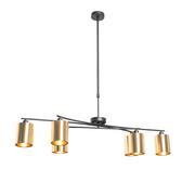 Lampy sufitowe - QAZQA Moderne hanglamp zwart met goud verstelbaar 6-lichts - Lofty - miniaturka - grafika 1