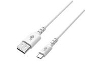 Kable USB - Kabel USB-USB C 1m silikonowy biały Quick Charge - miniaturka - grafika 1