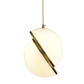 Lampy sufitowe - Wisząca lampa do jadalni ORBITA DP0067-250 Step bańka zwis biały złoty - miniaturka - grafika 1