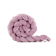 Ochraniacze do łóżeczka - Welurowy Warkocz Do Łóżeczka 210 cm Brudny Róż - miniaturka - grafika 1