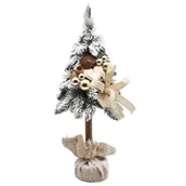 Choinki - Choinka na kołeczku ośnieżona dekorowana 65 cm prosecco błysk - miniaturka - grafika 1