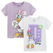 Koszulki dla dziewczynek - Cool Club, T-shirt dziewczęcy, fioletowy, biały, Daisy, zestaw, 2 szt. - miniaturka - grafika 1