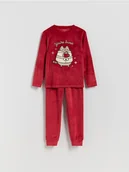 Piżamy dla dziewczynek - Reserved - Welurowa piżama Pusheen - czerwony - miniaturka - grafika 1