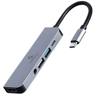 Wtyczki i adaptery - GEMBIRD A-CM-COMBO5-02 Adapter USB Type C 5w1 Hub + HDMI + PD + dźwięk stereo - miniaturka - grafika 1