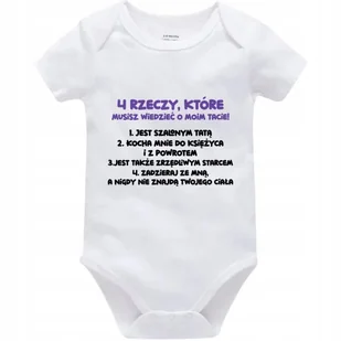 Body Dziecięce 4 RZECZY O TACIE Na Mikołajki Święta Pod Choinkę Białe 56cm - Body dla niemowląt - miniaturka - grafika 1