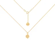 Naszyjniki - Pozłacany choker pancerka z koniczynką - miniaturka - grafika 1