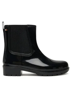 Tommy Hilfiger Kalosze Flag Hardware FW0FW08966 Czarny - Kalosze damskie - miniaturka - grafika 1