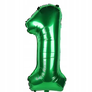 BALON FOLIOWY DUŻA CYFRA 1 ZIELONA 100 CM PARTY URODZINY DEKORACJA - Balony i akcesoria - miniaturka - grafika 1