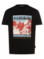 Koszulki męskie - Napapijri - T-shirt męski  S-Forsteri, czarny - miniaturka - grafika 1