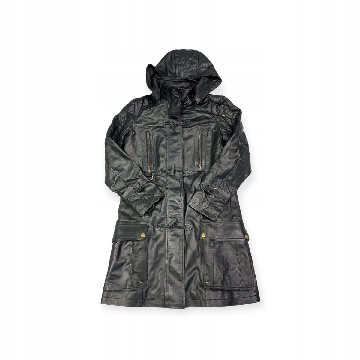 Skórzana kurtka damska czarna REAL LEATHER M