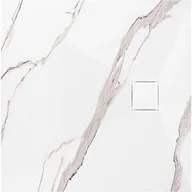 Brodziki prysznicowe - Brodzik kwadratowy biały struktura kamienia smc 90x90 Magnum Carrara White Rea - miniaturka - grafika 1