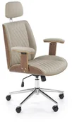 Fotele i krzesła biurowe - HALMAR Fotel biurowy TIMBER beżowy/orzechowy - miniaturka - grafika 1