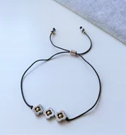 Bransoletki - Bransoletka Regulowana Czarne Koniczyna Hematyt - miniaturka - grafika 1