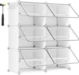 Szafka Na Buty, Modułowy Organizer Do Przechowywania Z 6 Miejscami, 30 X 40 X 30 Cm Na Każde Miejsce, Z Drzwiami, Stalowa Rama, - Szafki na buty - miniaturka - grafika 1