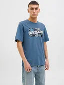 Koszulki męskie - Jack & Jones Koszulka "Hawaii" w kolorze niebieskim - miniaturka - grafika 1