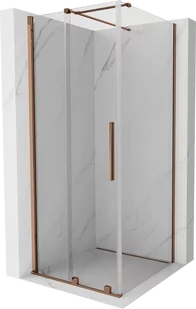 Mexen Velar kabina prysznicowa rozsuwana 110x110 cm, transparent, różowe złoto - 871-110-110-01-60 - Kabiny prysznicowe - miniaturka - grafika 1