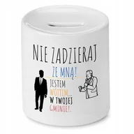 Skarbonki - SKARBONKA PREZENT DLA WÓJTA NIE ZADZIERAJ ZE MNĄ z Nadrukiem ze Zdjęciem + Opakowanie na prezent (wzór 03) - miniaturka - grafika 1