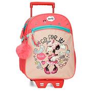 Plecaki szkolne i tornistry - Disney Minnie Lovin Life Plecak szkolny z wózkiem Wielobarwny 27x33x11 cms Mikrofibra 9,8L, Wielobarwny, plecak szkolny na kółkach - miniaturka - grafika 1