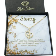 Naszyjniki - Złoty 925 Naszyjnik dla Siostry Serce Dedykacja Prezent - miniaturka - grafika 1