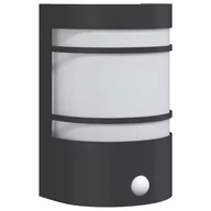 Lampy ogrodowe - vidaXL Kinkiet zewnętrzny z czujnikiem ruchu, czarny, stal nierdzewna - miniaturka - grafika 1