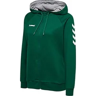Bluzy damskie - Hummel Hmlgo damska bluza z kapturem, z zamkiem błyskawicznym, zielony, s - miniaturka - grafika 1