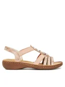 Sandały damskie - Rieker Sandały 60855-31 Różowy - miniaturka - grafika 1