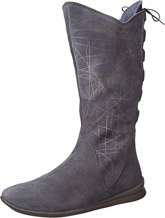 Think Spuat Kozaki Damskie Szare Klasyczne Z Wiązaniem 42,5 Ż7C