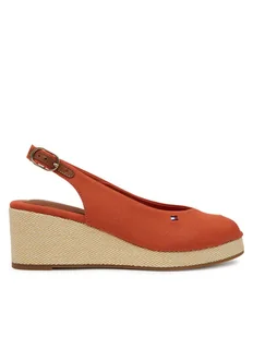 Tommy Hilfiger Espadryle Flag Mid Wedge Espad Slingback FW0FW08595 Pomarańczowy - Espadryle damskie - miniaturka - grafika 1