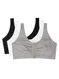 Fruit of the Loom biustonosz sportowy dla kobiet w dużych rozmiarach (2 szt.), Czarny/biały/Heather Grey 3-pak, 36 - Biustonosze - miniaturka - grafika 1