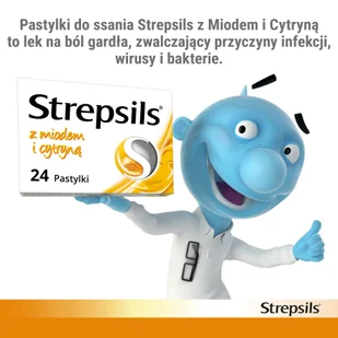 reckitt benckiser (poland) s.a reckitt benckiser poland) s.a Strepsils z miodem i cytryną na ból gardła 24 tabletki - Przeziębienie i grypa - miniaturka - grafika 3