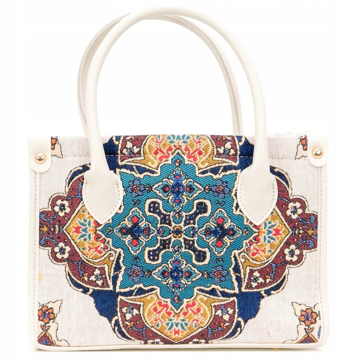 Torebka Torba Na Ramię Crossbody Shopperka Ekoskóra Gobelin Orientalny Wzór