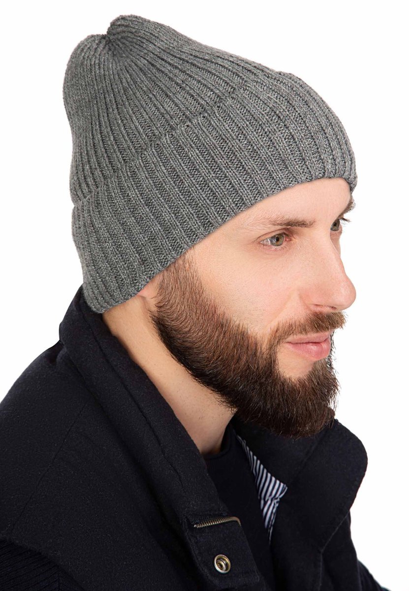 Męska czapka zimowa ciemnoszara Ambra r.56/60