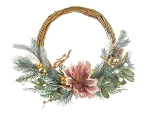 Dekoracja wisząca wieniec świąteczny - 45 cm - 1 szt. - Ozdoby bożonarodzeniowe - miniaturka - grafika 1