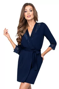 Szlafrok Miriam Dark Blue (Rozmiar 42) - Bielizna nocna - miniaturka - grafika 1