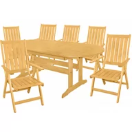 Meble ogrodowe - DOVER - drewniany zestaw wypoczynkowy 6+1 - miniaturka - grafika 1