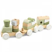 Zabawki zręcznościowe - Zielona Kolejka Pociąg z Wagonikami Klocki - miniaturka - grafika 1