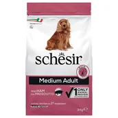 Sucha karma dla psów - Schesir Dog Medium Adult, z szynką - 3 kg - miniaturka - grafika 1