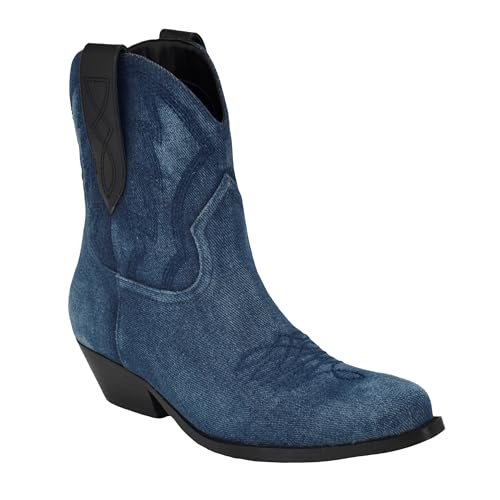 GUESS Damskie botki Ginette, Niebieski dżins 420, 38 EU