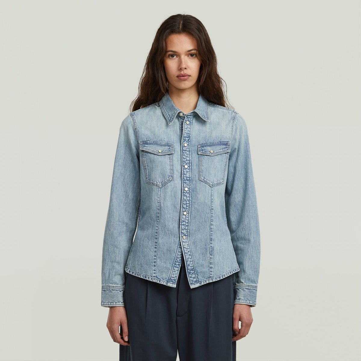 koszule donna g-star d27925-d539 kick dopasowany h466 sun faded paficic blue