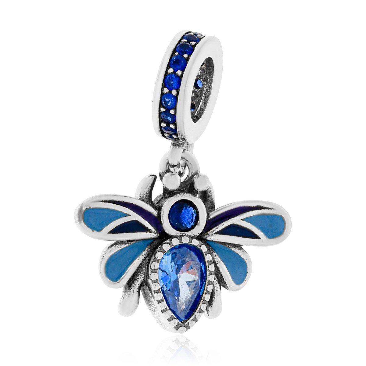 Srebrna zawieszka do bransoletki charms owad z cyrkoniami pr. 925