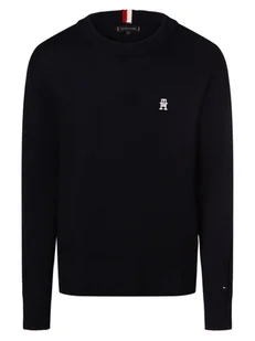 Tommy Hilfiger Sweter męski Mężczyźni Bawełna niebieski jednolity, M - Swetry męskie - miniaturka - grafika 1