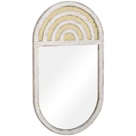 Lustra - HOMCOM Lustro ścienne, lustro do salonu, lustro do przedpokoju 50 x 90 cm o wyglądzie szczura, drewniana rama do sypialni białe - miniaturka - grafika 1