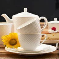 Serwisy do kawy i herbaty - Serwis kawowy porcelanowy na 6 osób BARI GOLD - miniaturka - grafika 1